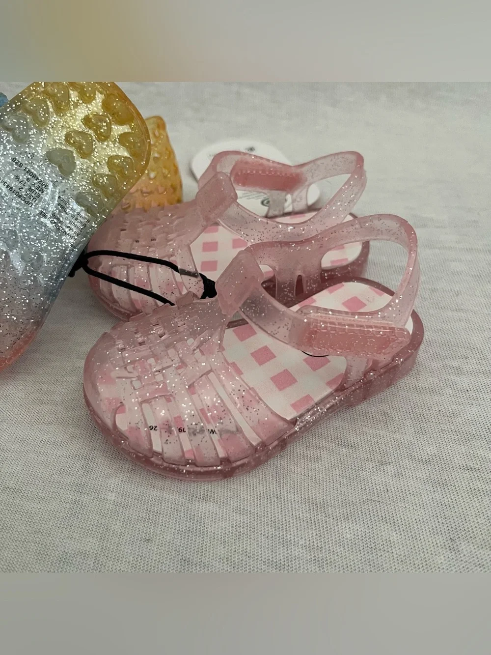 Wonder Nation Kids Glitter Jelly Sandals - Pink Multicolor Two Pack